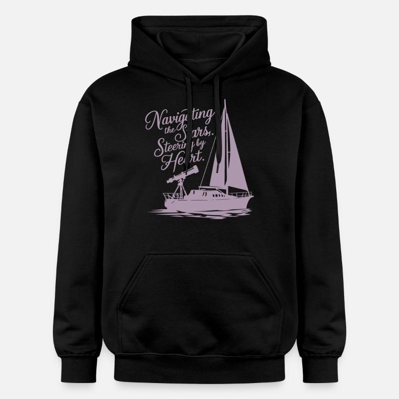 Voile, Voilier, Étoiles, Télescope - Sweat à capuche Softstyle® Gildan Unisexe - noir