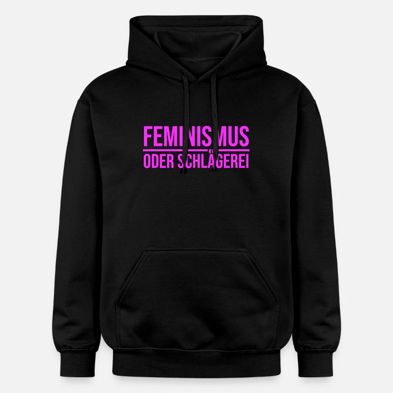 Feminismus oder Schlägerei - Gildan Unisex Softstyle® Midweight Hoodie - Schwarz