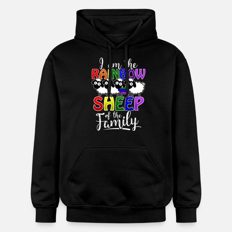 Rainbow Sheep - Gay Pride - Sweat à capuche Softstyle® Gildan Unisexe - noir