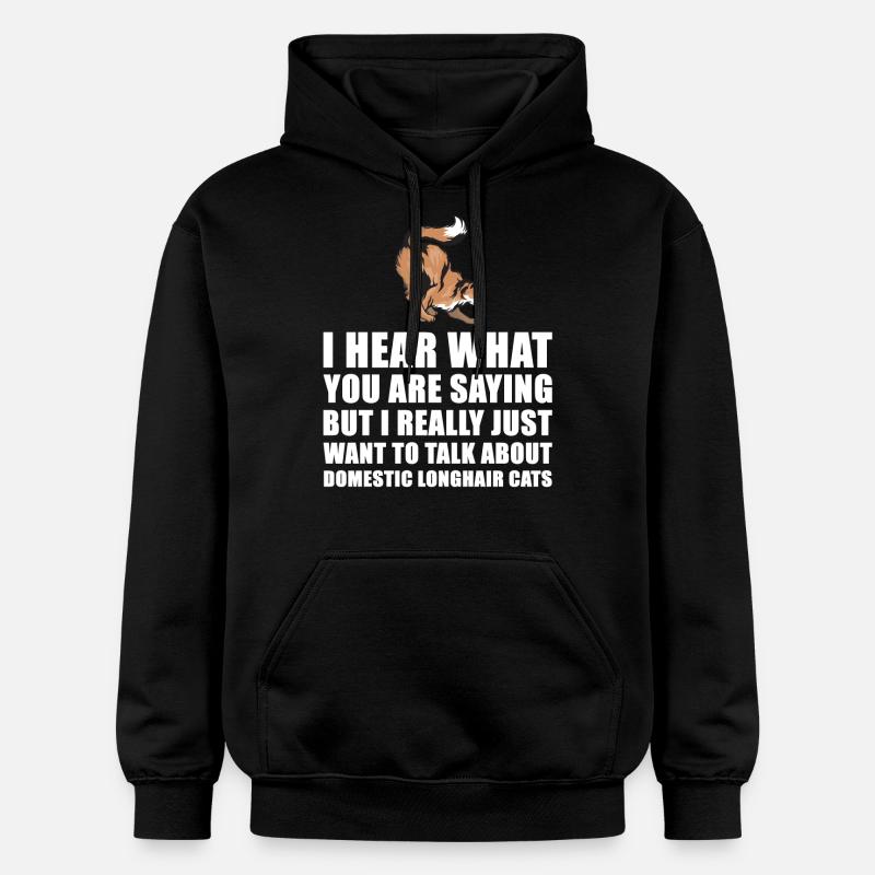 Longhair Chat cadeau mignon - Sweat à capuche Softstyle® Gildan Unisexe - noir