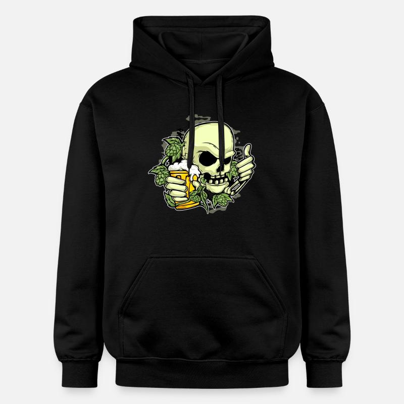 Crâne de bière de houblon - Sweat à capuche Softstyle® Gildan Unisexe - noir