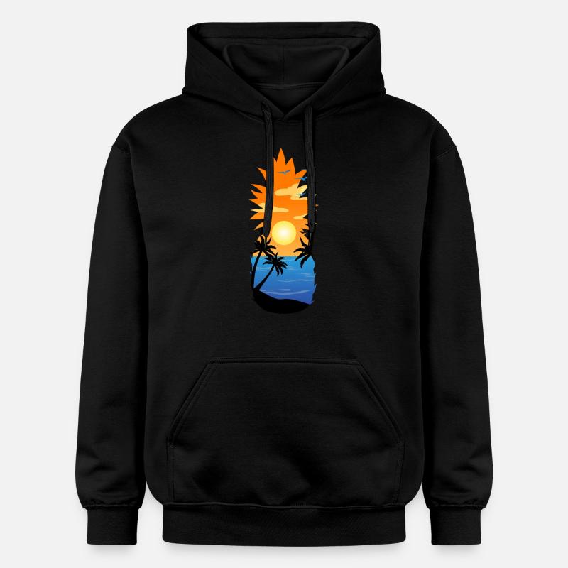 Ananas - Sentiments d'été - Sweat à capuche Softstyle® Gildan Unisexe - noir