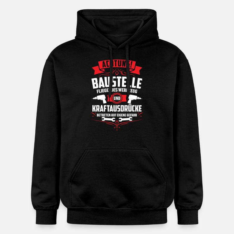 Achtung Baustelle fliegendes Werkzeug - Sweat à capuche Softstyle® Gildan Unisexe - noir