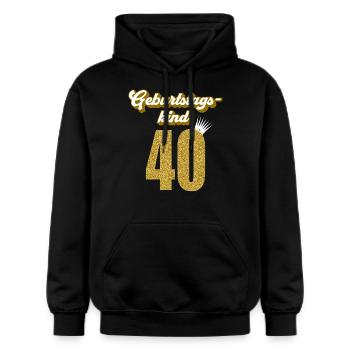 40. Geburtstag 40 Jahre 40er Geburtstagskind - Gildan Unisex Softstyle® Midweight Hoodie - Schwarz - Vorne - Marisol (170cm) & Nik (191cm)