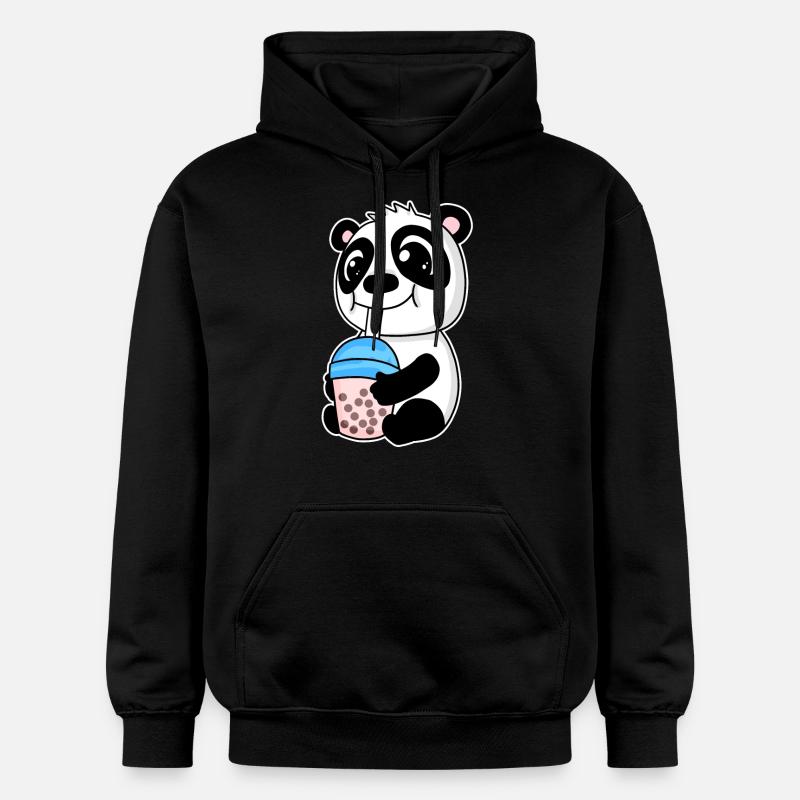 Bubble Tea Panda - Sweat à capuche Softstyle® Gildan Unisexe - noir