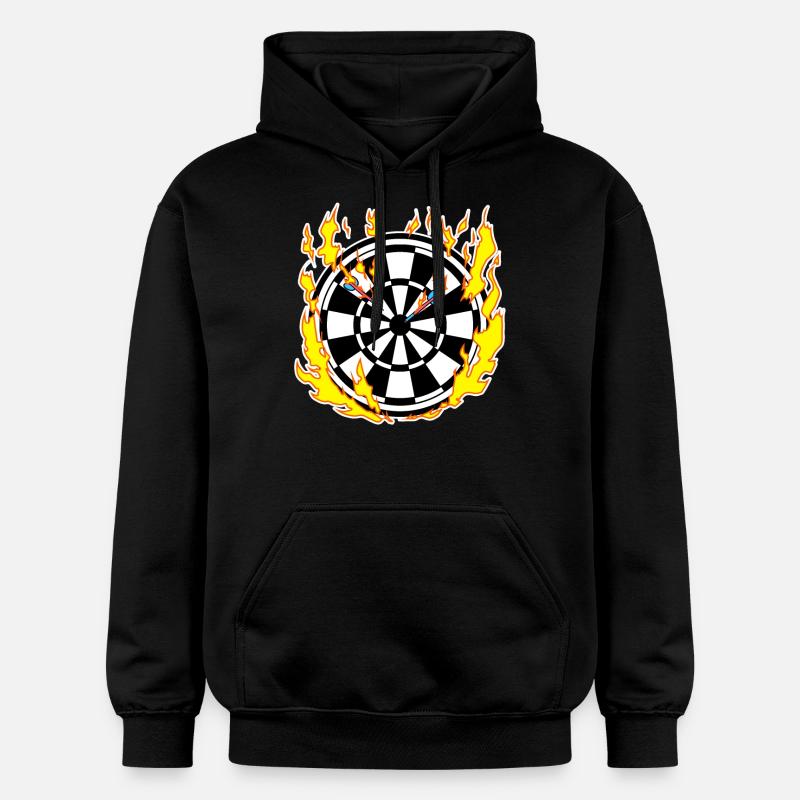 Jeu de fléchettes en feu - Sweat à capuche Softstyle® Gildan Unisexe - noir