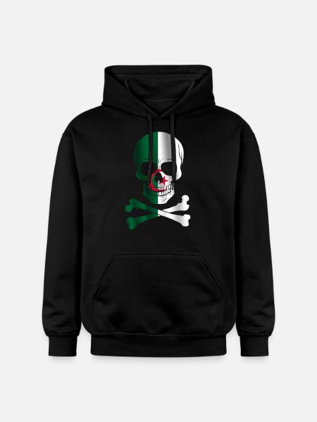 Algeria Flag - Gildan Unisex Softstyle® Midweight Hoodie - black