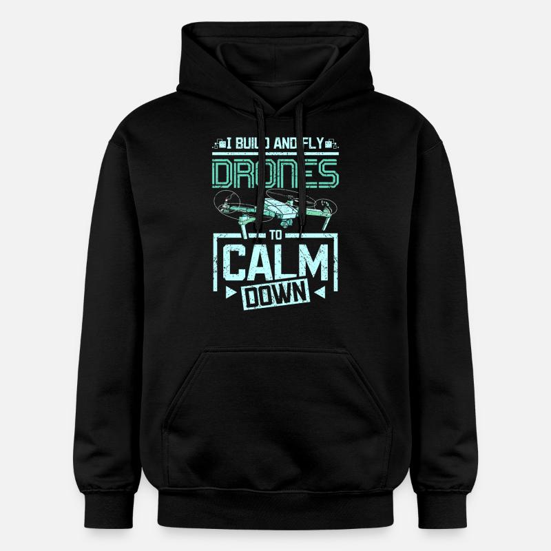 Fly drones to calm down - Gildan Unisex Softstyle® Midweight Hoodie - Schwarz