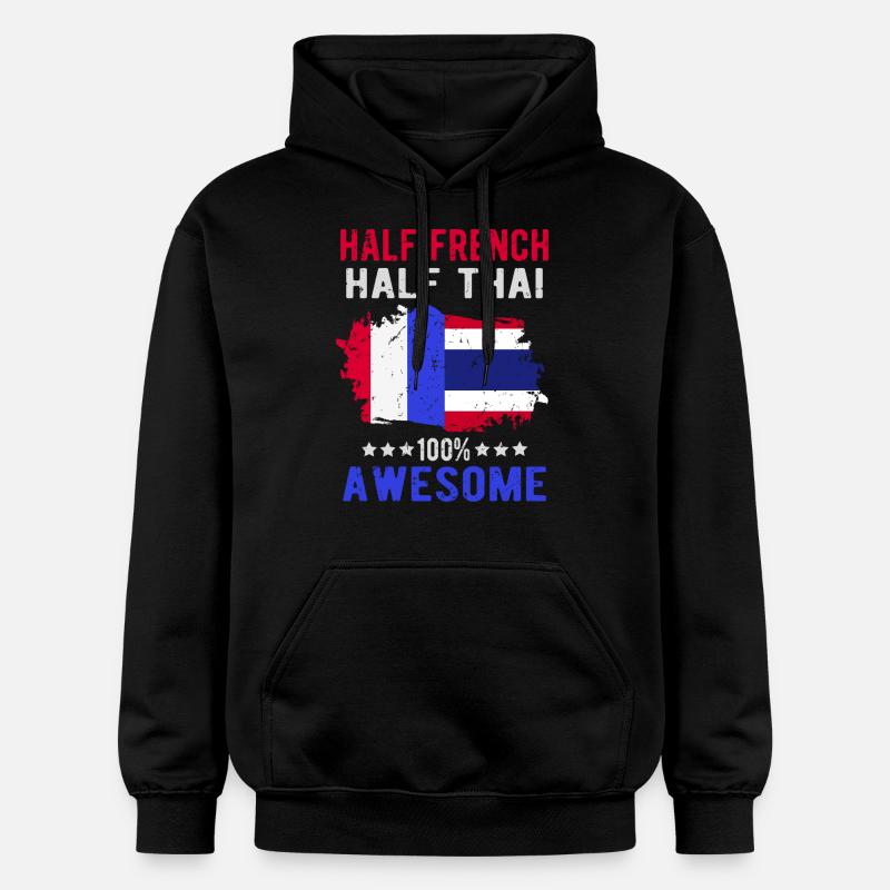 Moitié Français moitié thaï - Sweat à capuche Softstyle® Gildan Unisexe - noir