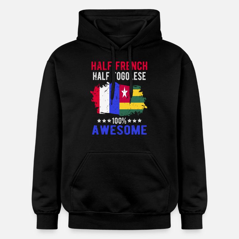 Moitié Français moitié tongolese - Sweat à capuche Softstyle® Gildan Unisexe - noir