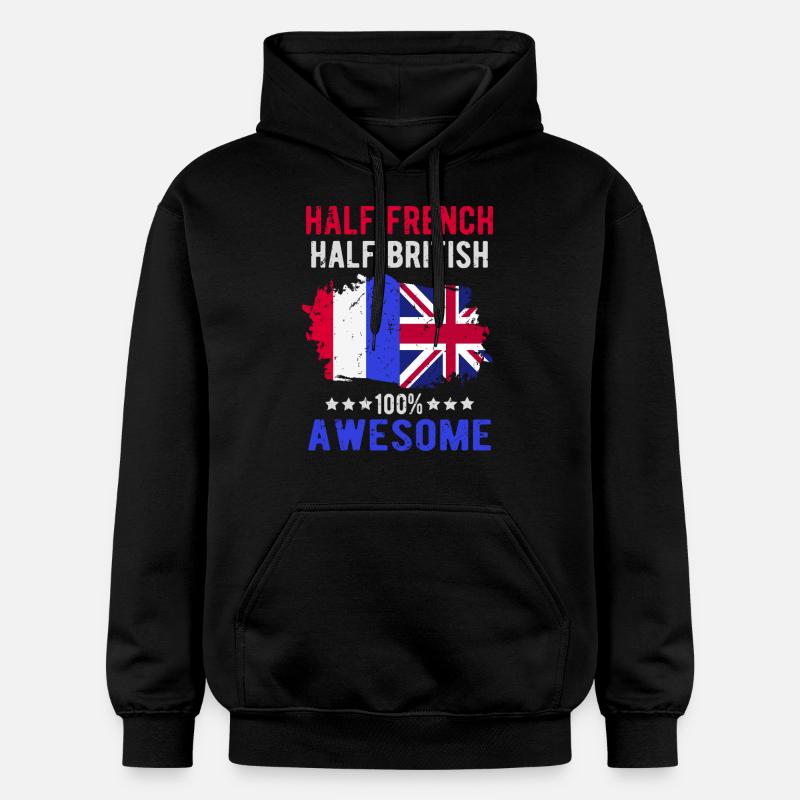 Moitié Français moitié britannique - Sweat à capuche Softstyle® Gildan Unisexe - noir