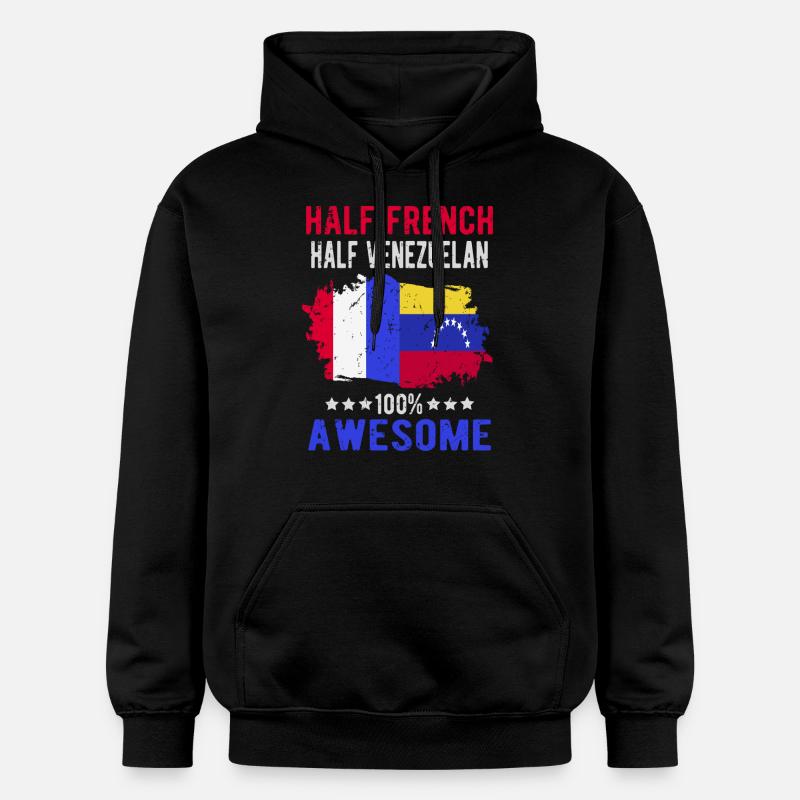 Moitié Français moitié vénézuélien - Sweat à capuche Softstyle® Gildan Unisexe - noir