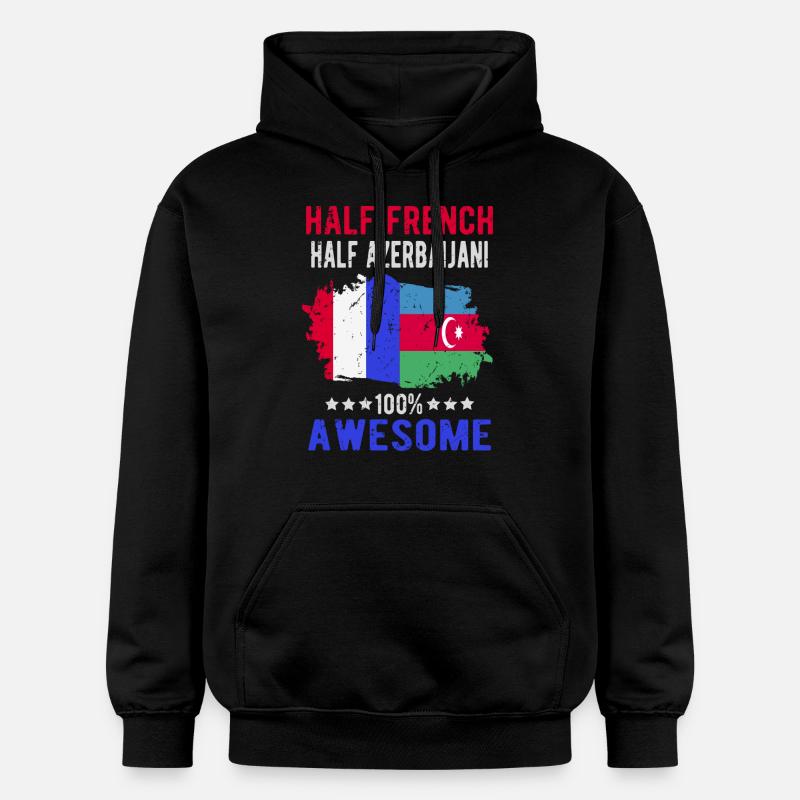 Moitié Français moitié azerbaïdjanais - Sweat à capuche Softstyle® Gildan Unisexe - noir