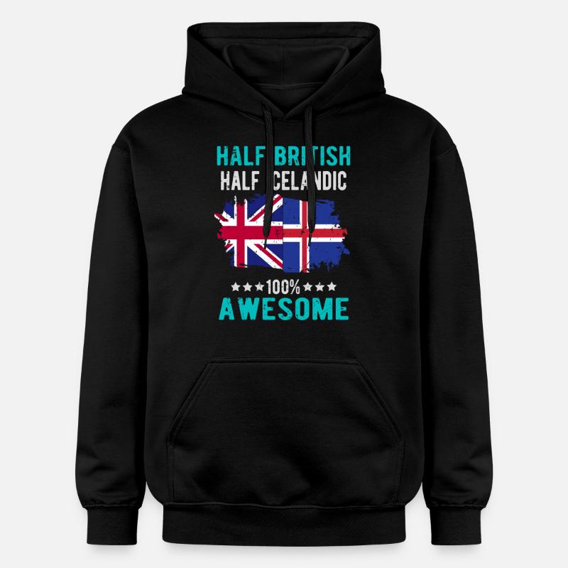 Halb Brite Halb Isländer - Gildan Unisex Softstyle® Midweight Hoodie - Schwarz