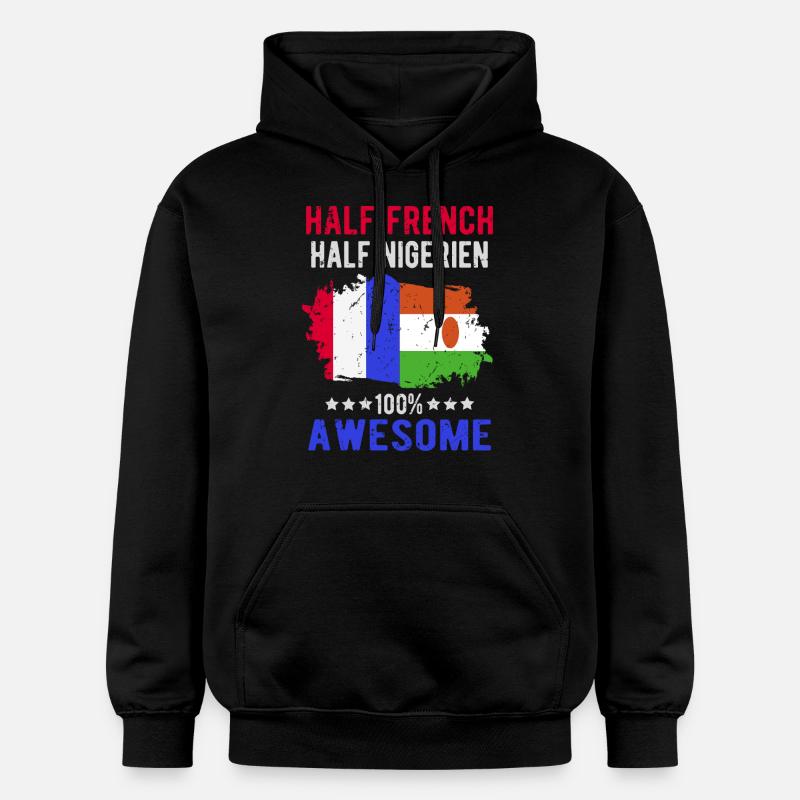Moitié Français moitié Nigrer - Sweat à capuche Softstyle® Gildan Unisexe - noir
