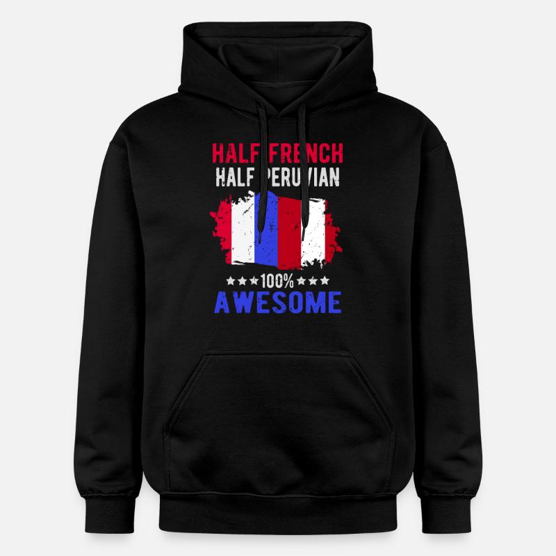 Moitié Français moitié péruvien - Sweat à capuche Softstyle® Gildan Unisexe - noir