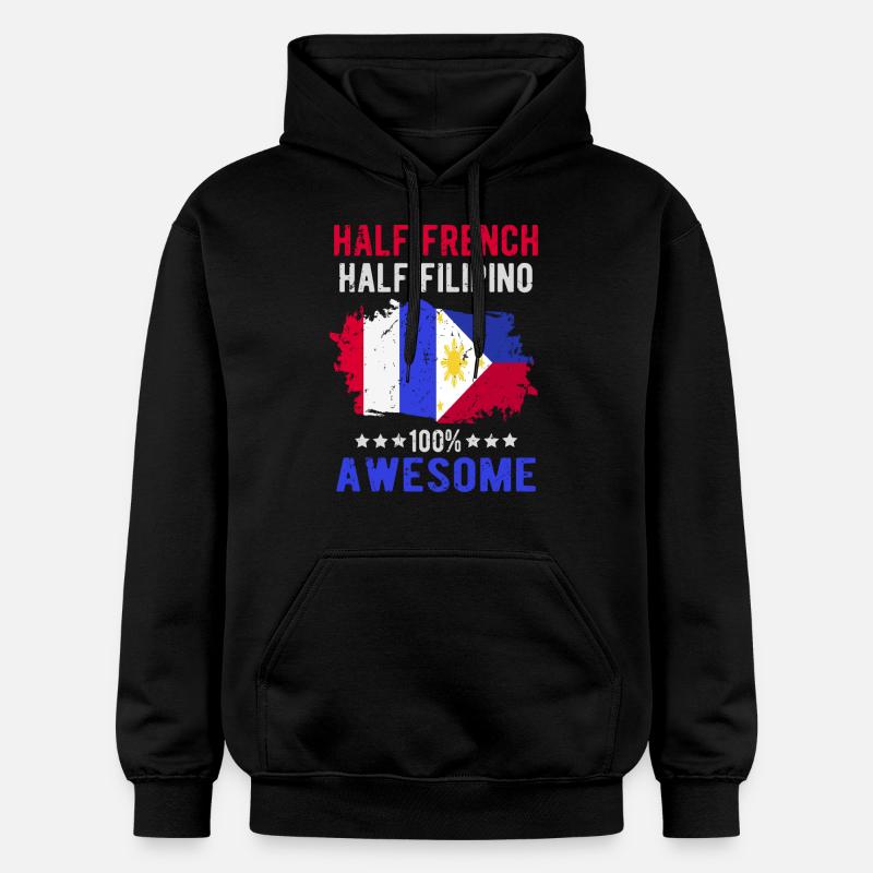 Moitié Français moitié philippin - Sweat à capuche Softstyle® Gildan Unisexe - noir