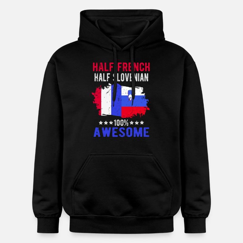 Moitié Français moitié slovène - Sweat à capuche Softstyle® Gildan Unisexe - noir