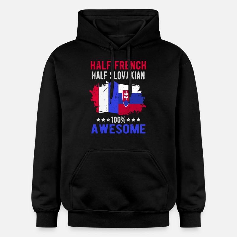 Moitié Français moitié slovaque - Sweat à capuche Softstyle® Gildan Unisexe - noir