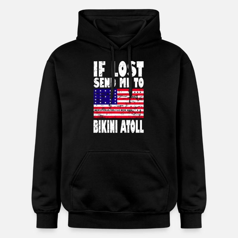 Drapeau de l’atoll de Bikini - Sweat à capuche Softstyle® Gildan Unisexe - noir