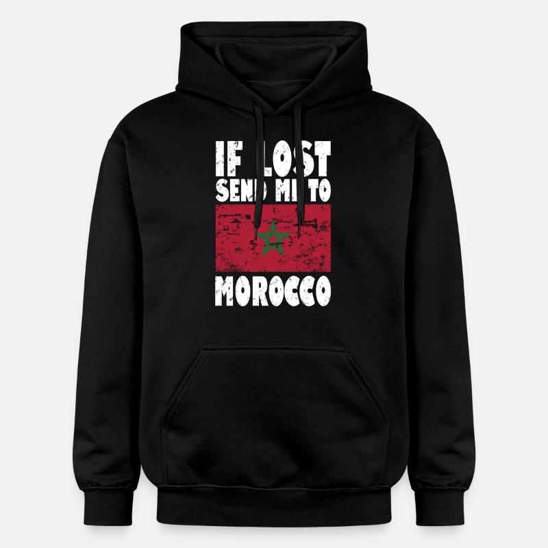 Drapeau du Maroc - Sweat à capuche Softstyle® Gildan Unisexe - noir