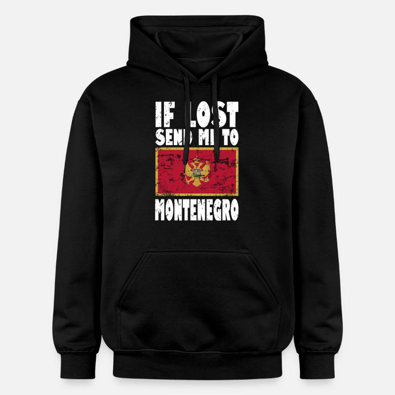 Drapeau du Monténégro - Sweat à capuche Softstyle® Gildan Unisexe - noir