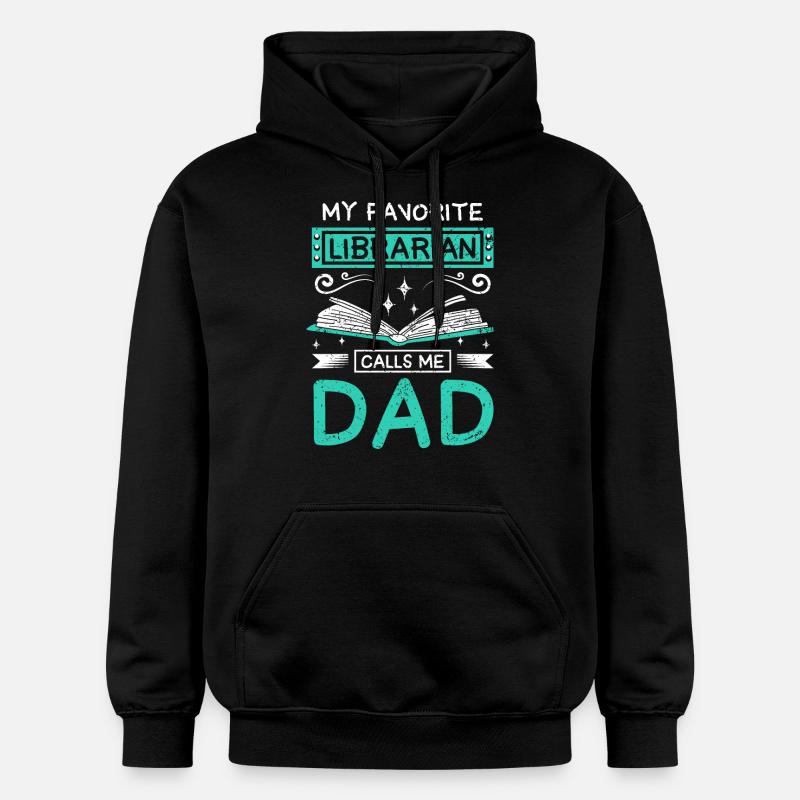 Mon bibliothécaire préféré m’appelle papa - Sweat à capuche Softstyle® Gildan Unisexe - noir