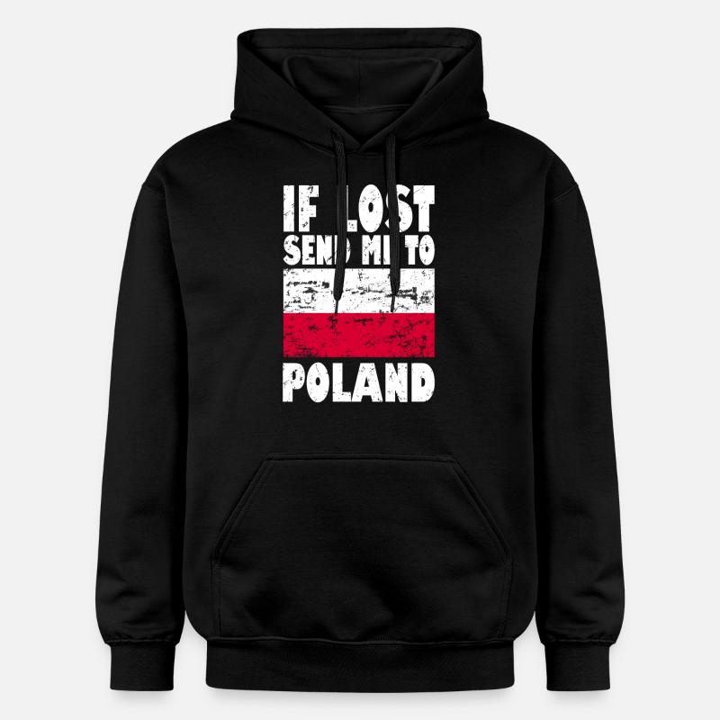 Slogan du drapeau polonais - Sweat à capuche Softstyle® Gildan Unisexe - noir