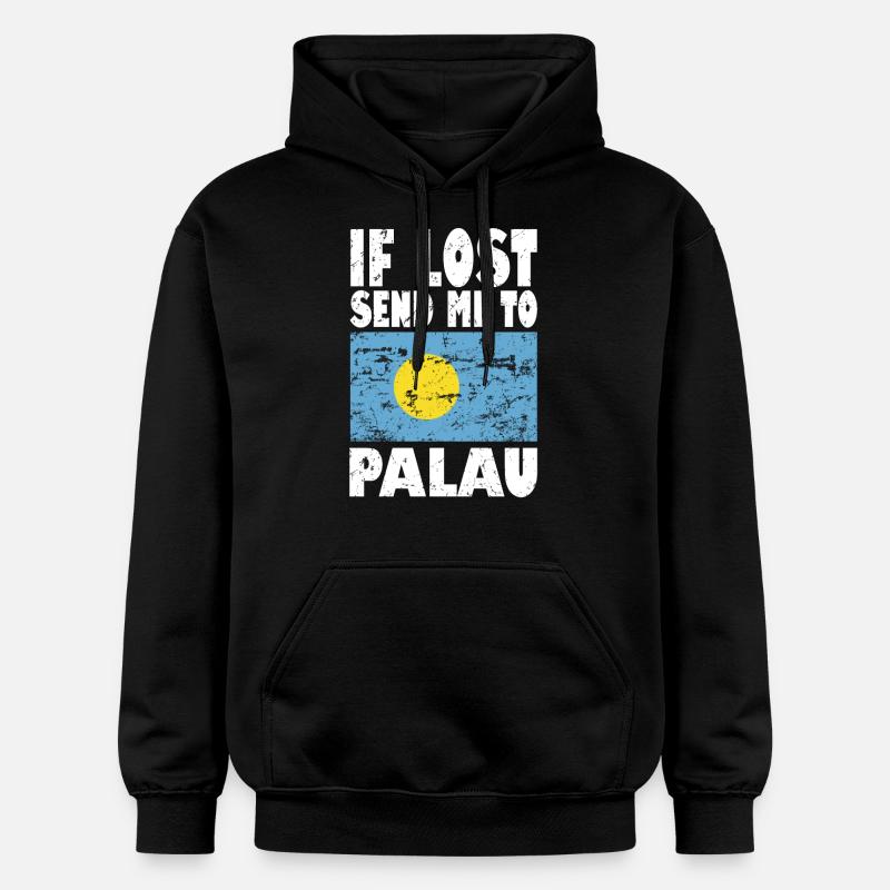 Dicton du drapeau des Palaos - Sweat à capuche Softstyle® Gildan Unisexe - noir