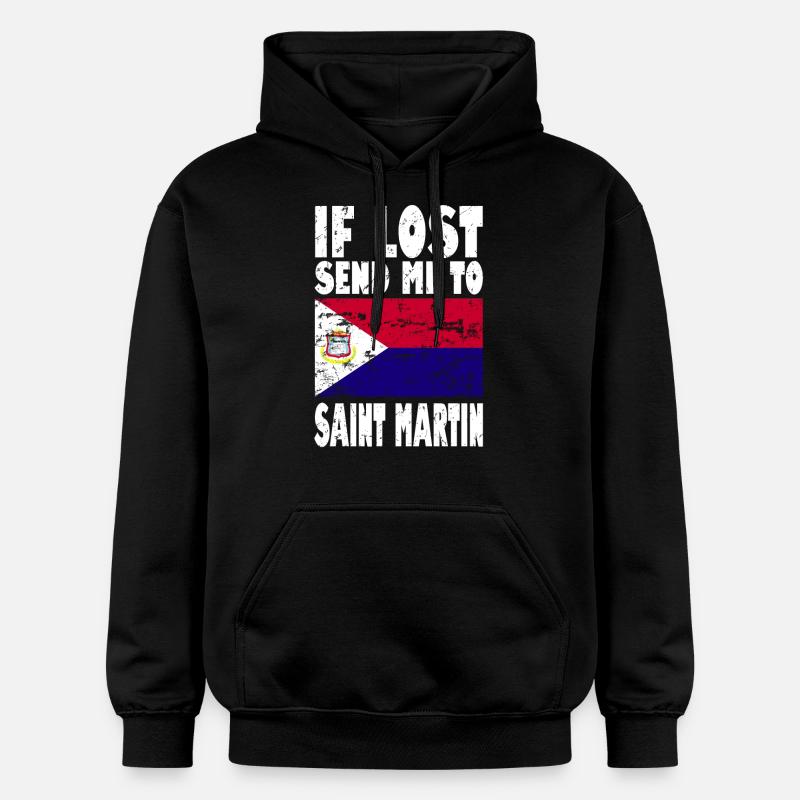 Drapeau Saint-Martin - Sweat à capuche Softstyle® Gildan Unisexe - noir