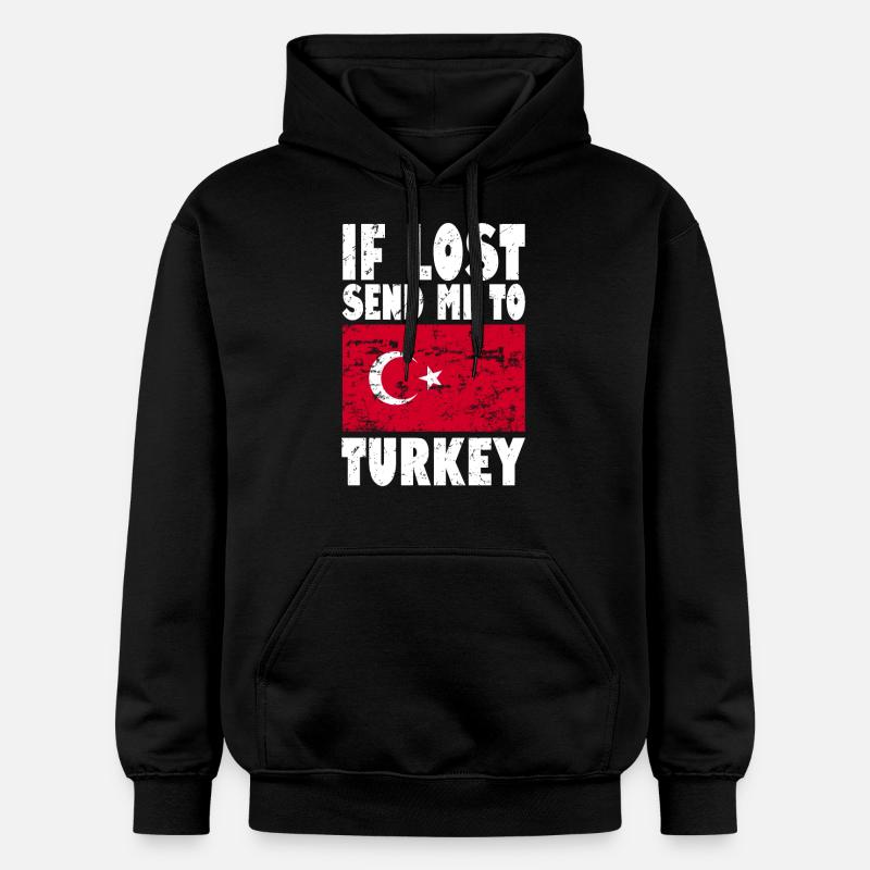 Drapeau de la Turquie - Sweat à capuche Softstyle® Gildan Unisexe - noir