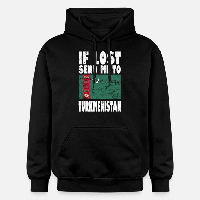 Drapeau du Turkménistan - Sweat à capuche Softstyle® Gildan Unisexe - noir