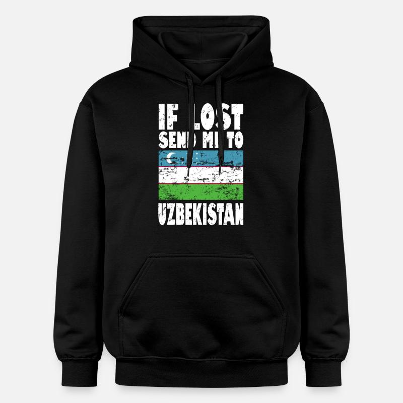 Drapeau de l’Ouzbékistan - Sweat à capuche Softstyle® Gildan Unisexe - noir