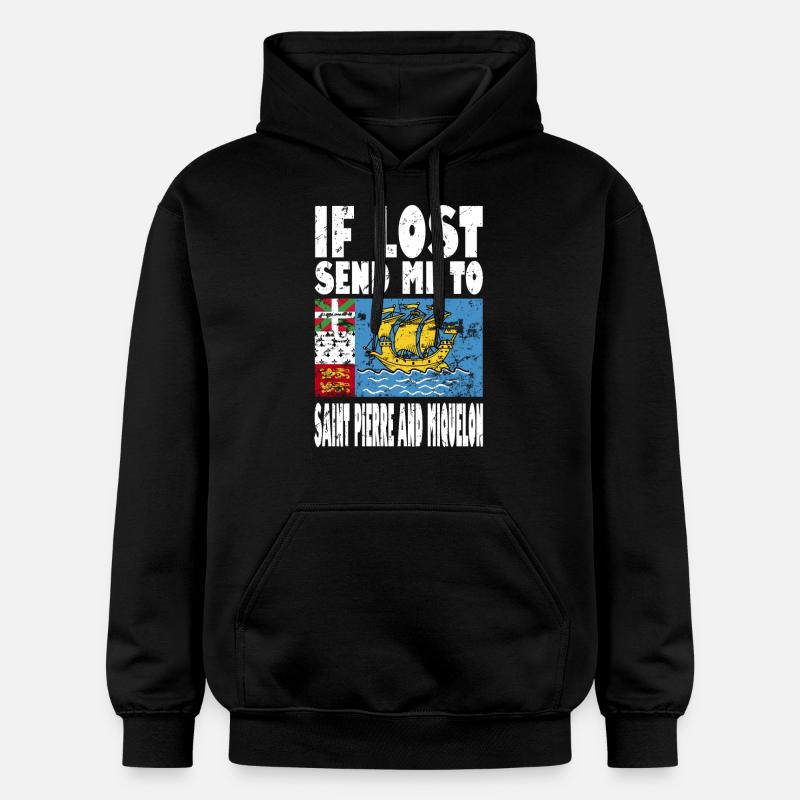 Drapeau saint-Pierre-et-Miquelon - Sweat à capuche Softstyle® Gildan Unisexe - noir
