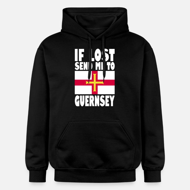 Dicton du drapeau de Guernesey - Sweat à capuche Softstyle® Gildan Unisexe - noir