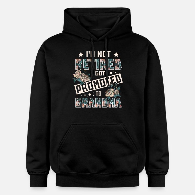 J’ai été promue grand-mère - Sweat à capuche Softstyle® Gildan Unisexe - noir