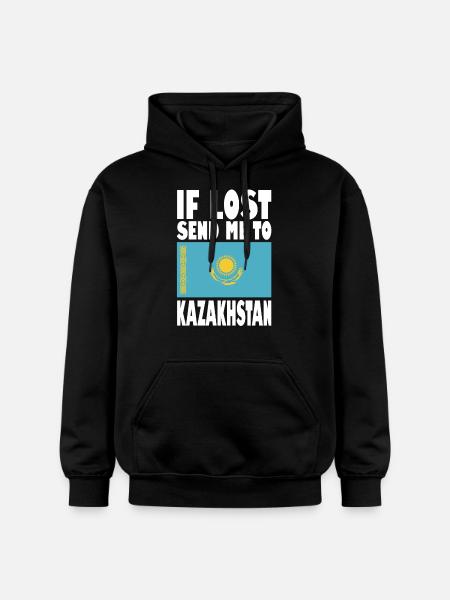 Kazakhstan Flag Saying - Gildan Unisex Softstyle® Midweight Hoodie - black