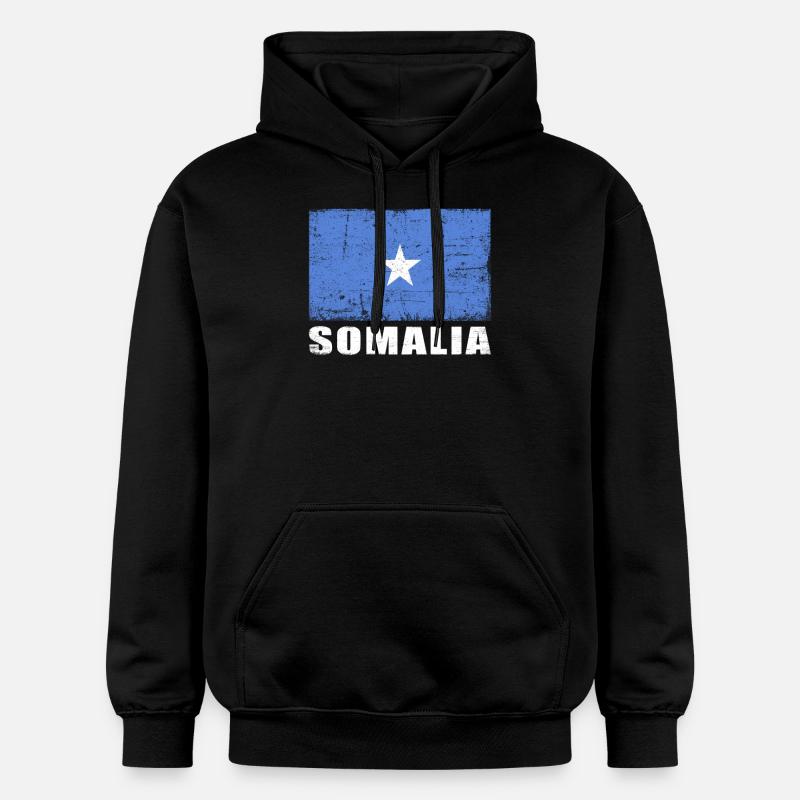 Somalie Drapeau Grunge Somalie Drapeau - Sweat à capuche Softstyle® Gildan Unisexe - noir