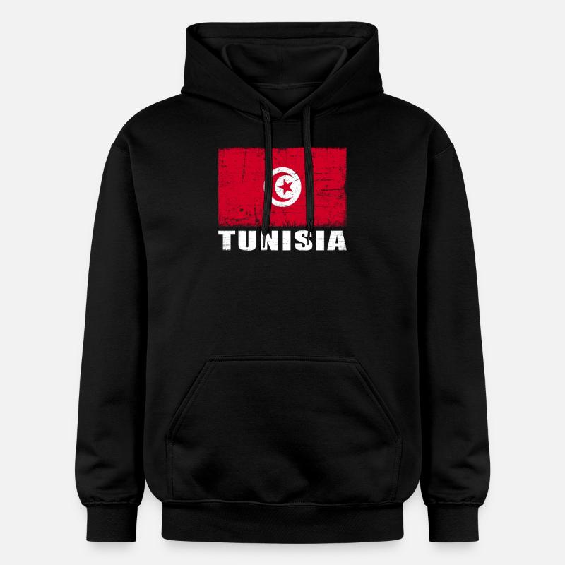 Drapeau tunisien Grunge Tunisie Drapeau - Sweat à capuche Softstyle® Gildan Unisexe - noir
