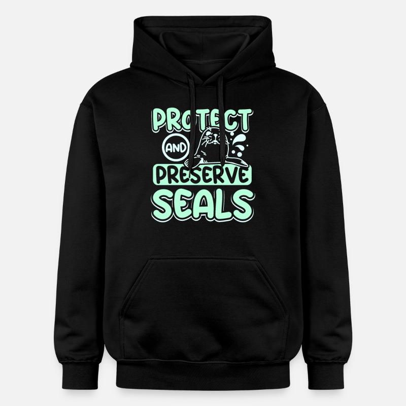Protéger et préserver les phoques - Sweat à capuche Softstyle® Gildan Unisexe - noir