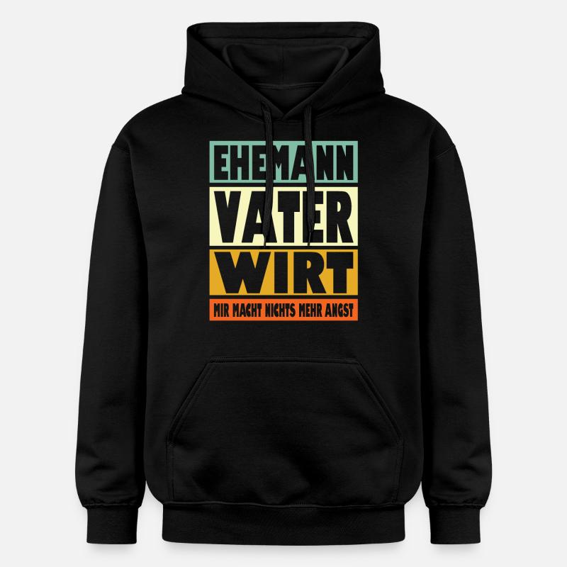 Wirt Vater Ehemann Held - Gildan Unisex Softstyle® Midweight Hoodie - Schwarz
