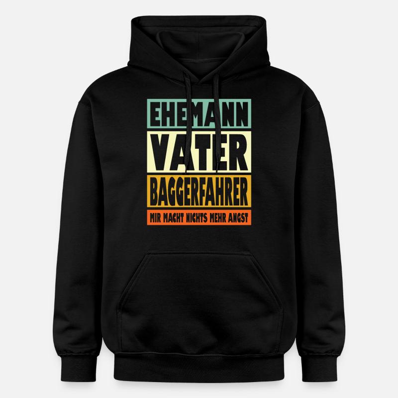 Baggerfahrer Vater Ehemann Held - Gildan Unisex Softstyle® Midweight Hoodie - Schwarz