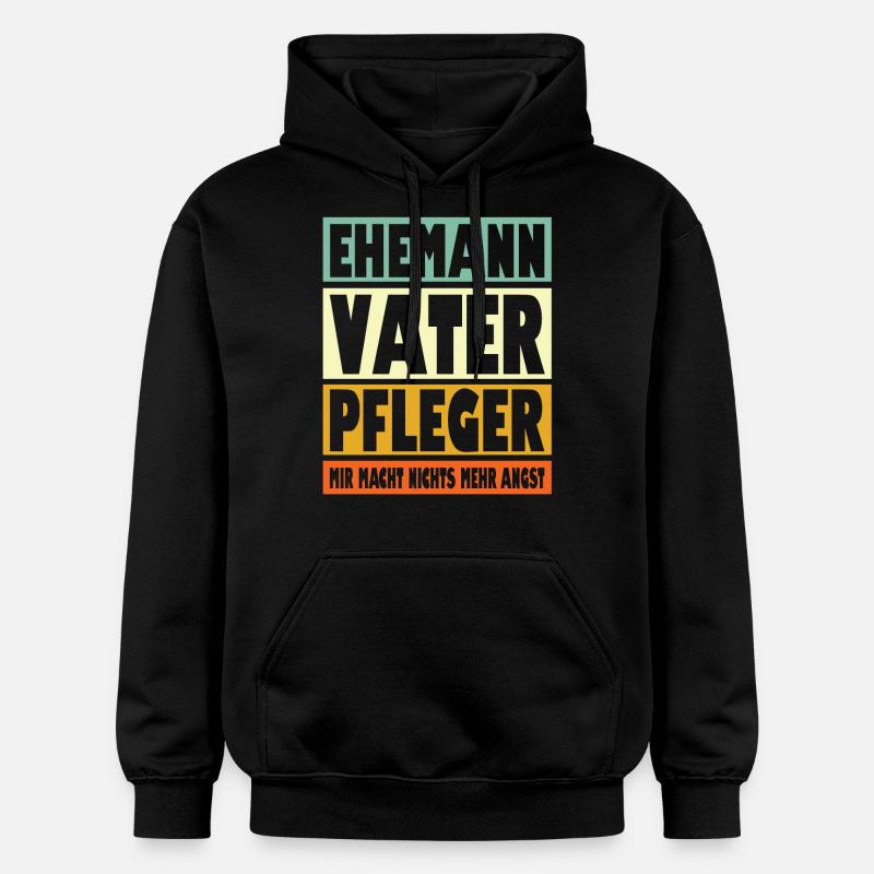 Pfleger Vater Ehemann Held - Gildan Unisex Softstyle® Midweight Hoodie - Schwarz