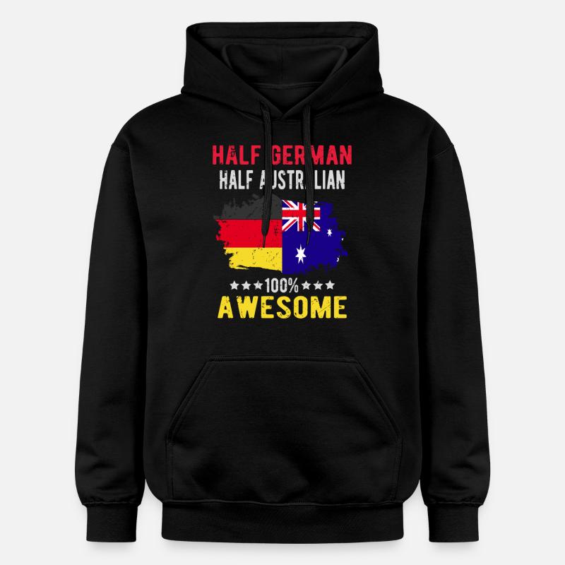 Halb Deutsch Halb Australier - Gildan Unisex Softstyle® Midweight Hoodie - Schwarz
