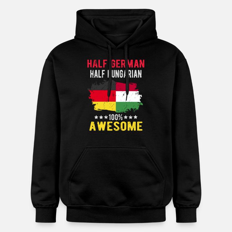 Halb Deutsch Halb Ungar - Gildan Unisex Softstyle® Midweight Hoodie - Schwarz