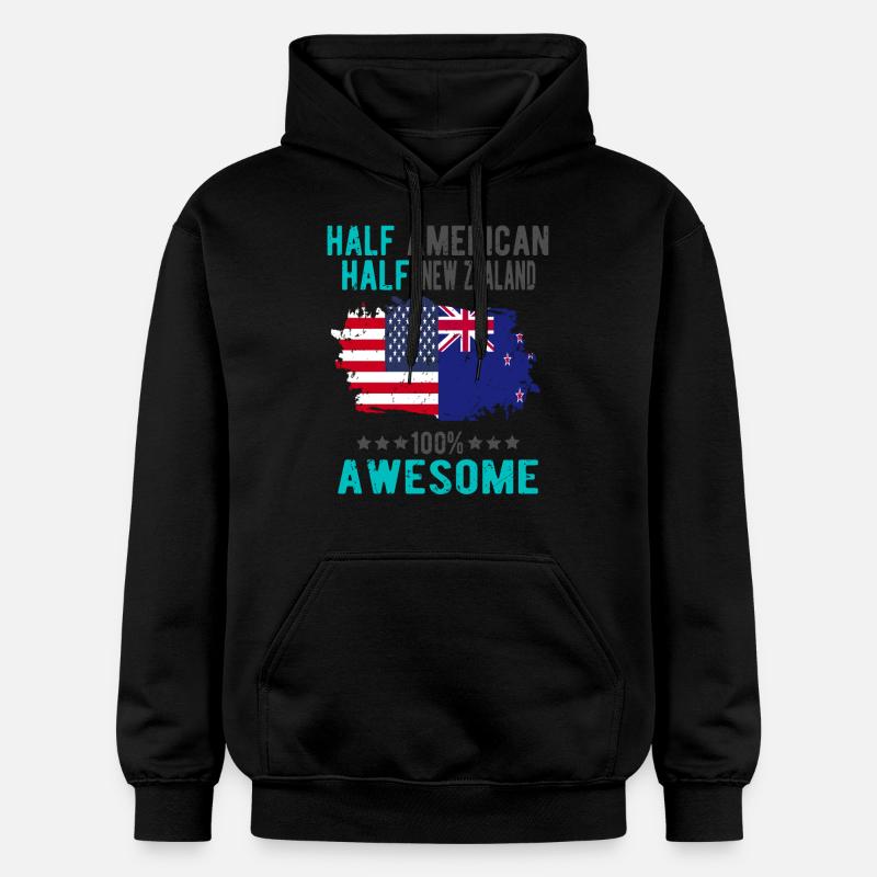 Moitié américain moitié néo-zélandais - Sweat à capuche Softstyle® Gildan Unisexe - noir