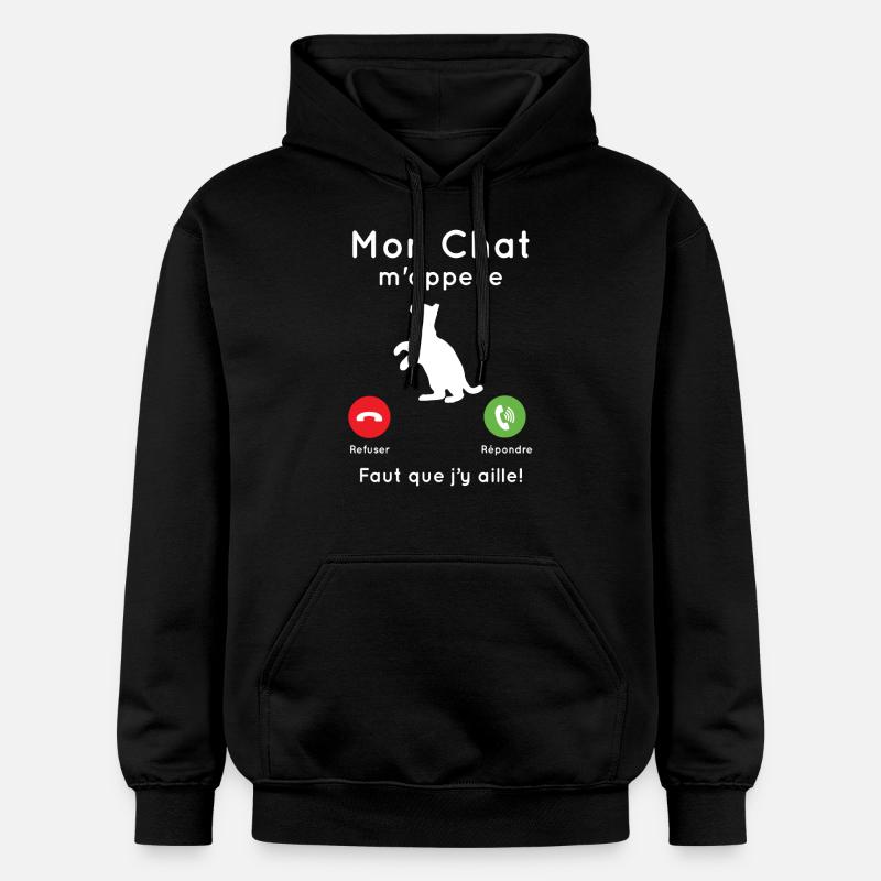 Mon chat m'appelle - Sweat à capuche Softstyle® Gildan Unisexe - noir