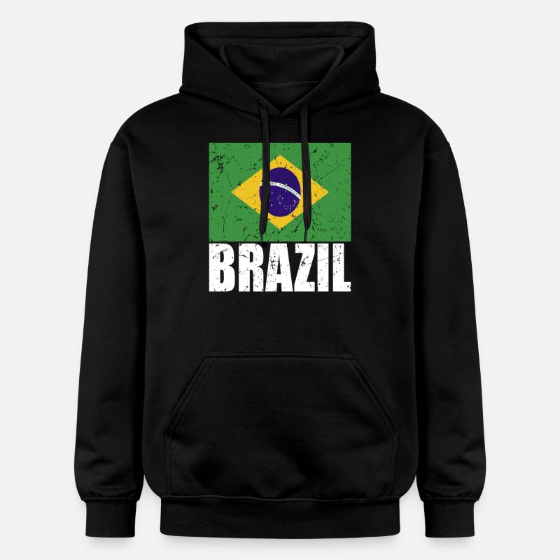 Drapeau du Brésil - Sweat à capuche Softstyle® Gildan Unisexe - noir