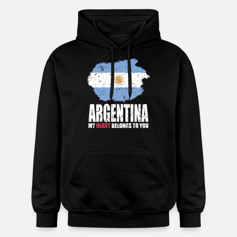 Drapeau de l’ARGENTINE - Sweat à capuche Softstyle® Gildan Unisexe - noir