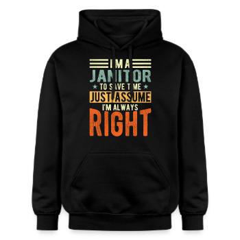 Hausmeister - Gildan Unisex Softstyle® Midweight Hoodie - Schwarz - Vorne - Marisol (170cm) & Nik (191cm)